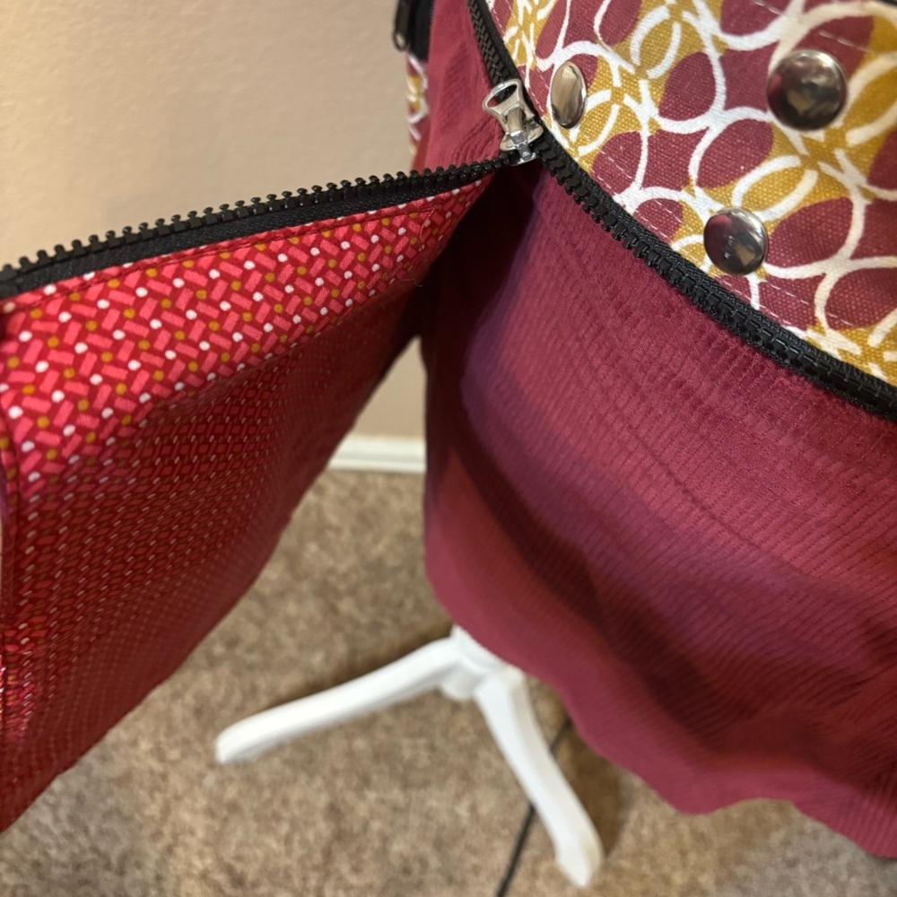 NEW Set Mini Skirt & Bag Zand Amsterdam OS Reversible Skirt Crossbody Bag Maroon - Picture 5 of 16